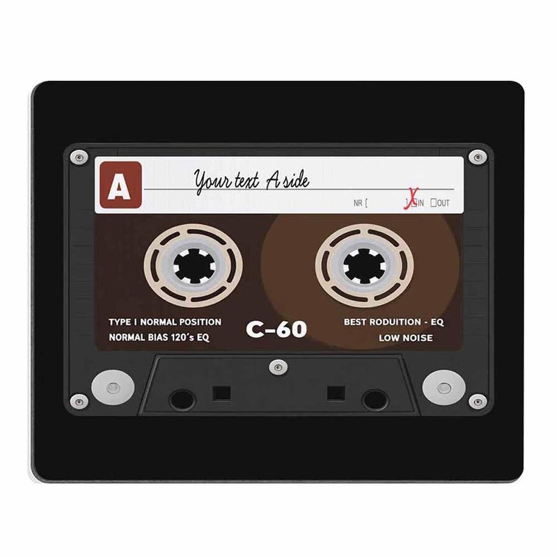 Mugod Retro Audio Cassette Mouse Pad Music Record Player Low Noise 80s Plastic Tape Mouse Mat Non-Slip Rubber Base Mousepad for Computer Laptop PC Gaming Working Office & Home 9.5x7.9 Inch - Image 1